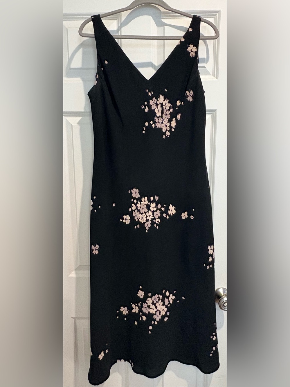 Jones New York Floral Sleeveless Midi Dress – Size 16 – Black & Cream
